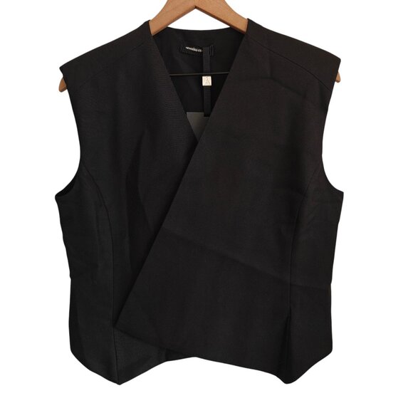 NWT Maniere De Voir Laurence Tailored Wrap Vest in Black 10 - Picture 5 of 12